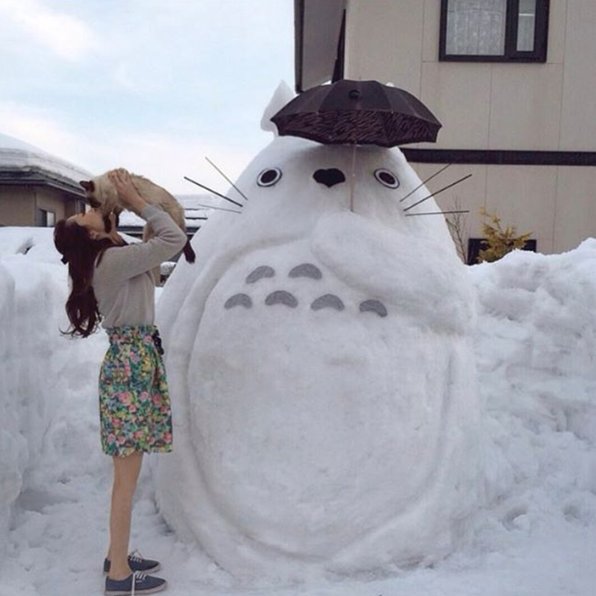 Street art in Japan during snowy season